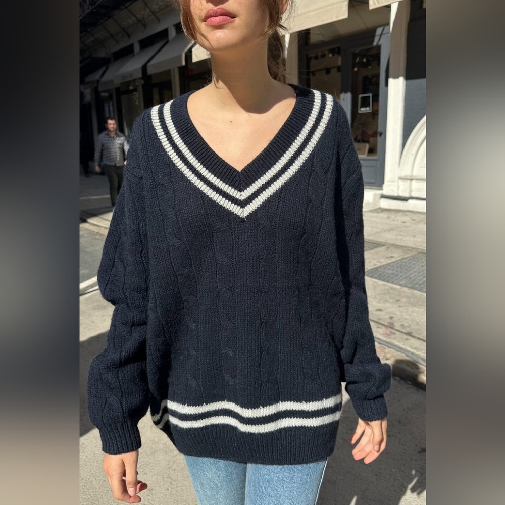 Brandy Melville Nikki Heavy Wool Stripe Sweater